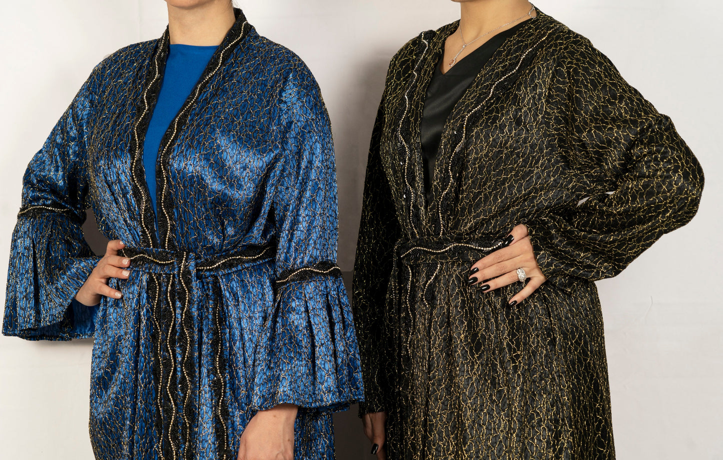 Indigo Silk Embroidered Caftan