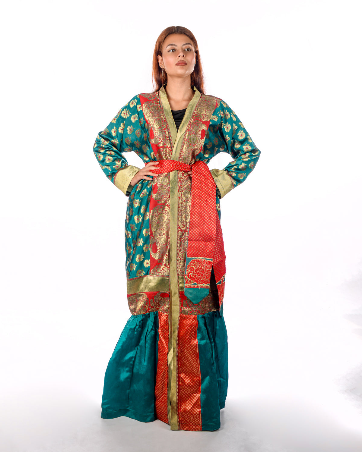 Green Organza Kaftan