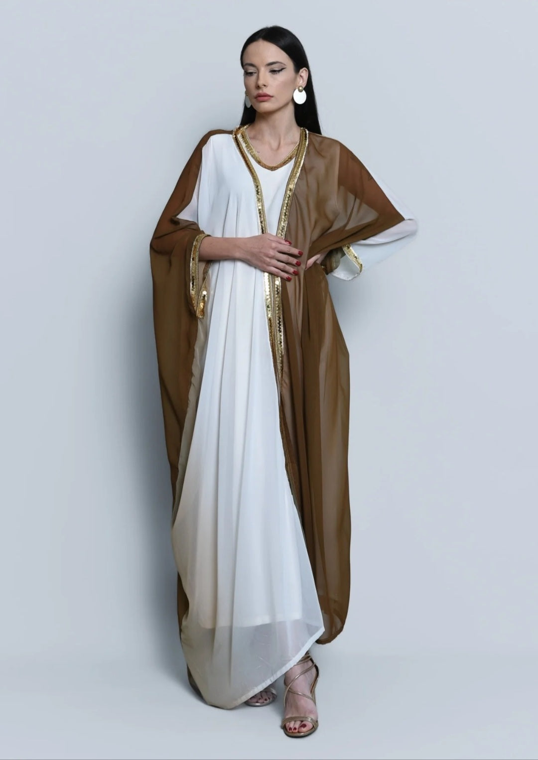 Georgette Crepe Abaya Brown Ombre