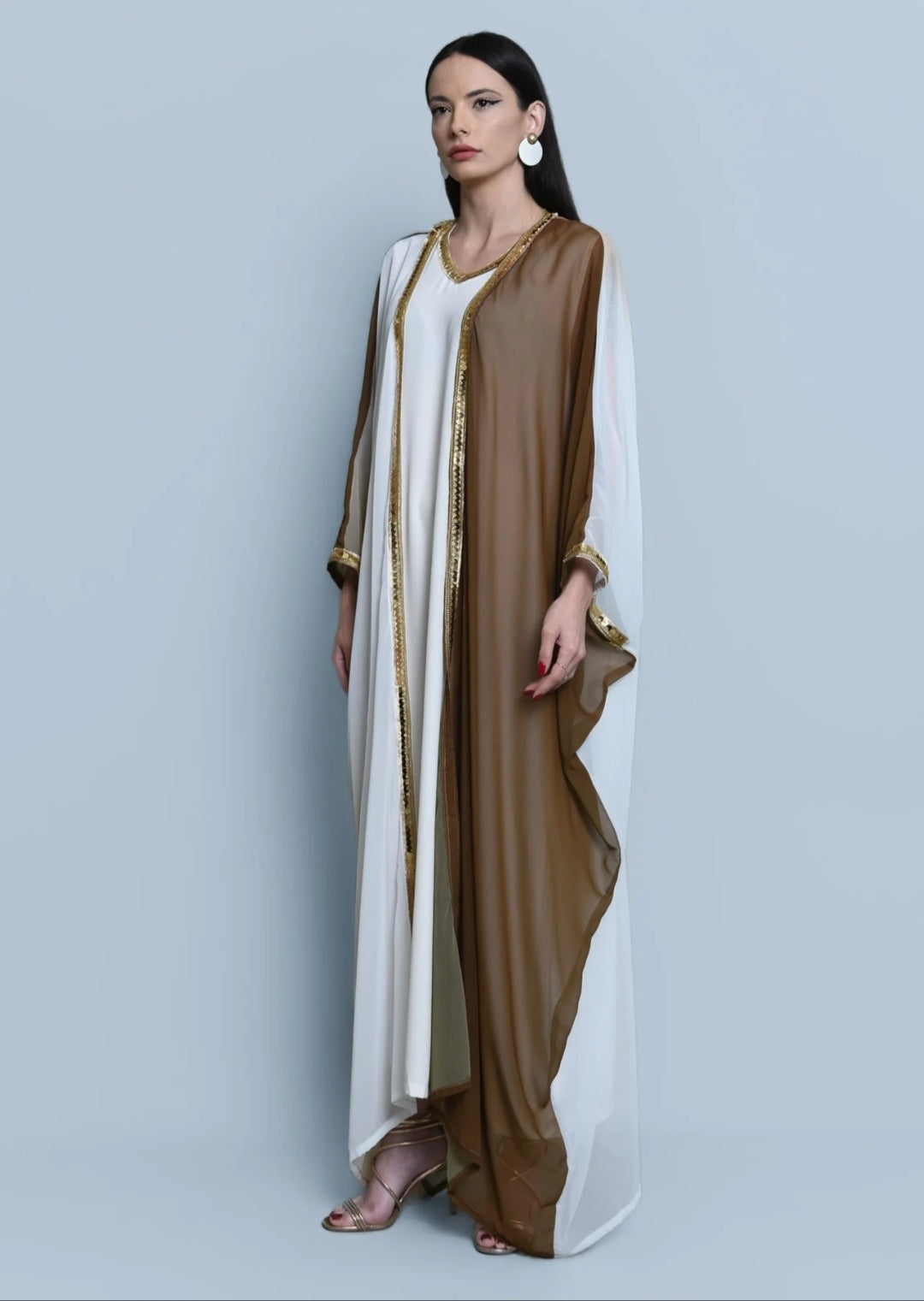 Georgette Crepe Abaya Brown Ombre