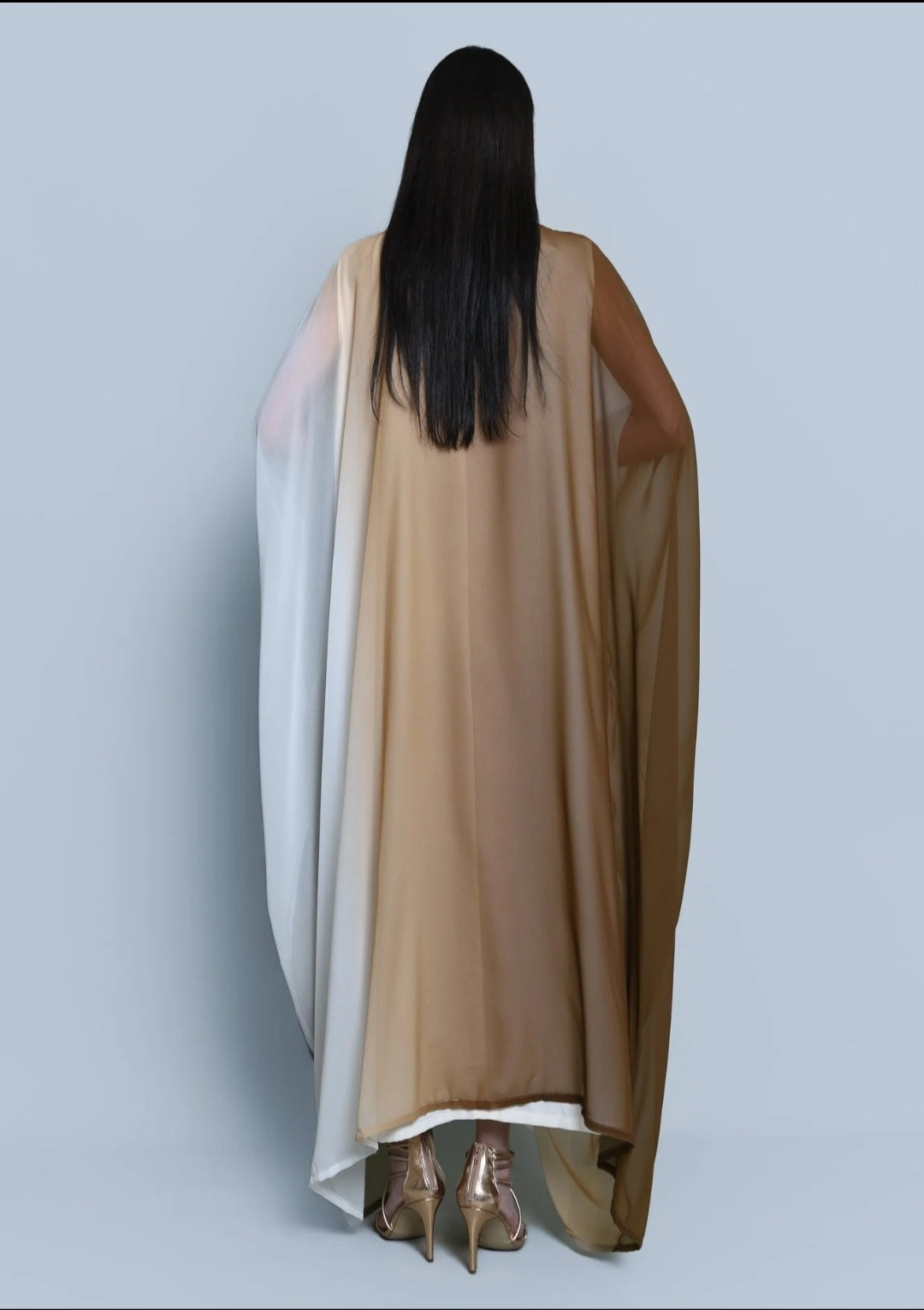 Georgette Crepe Abaya Brown Ombre