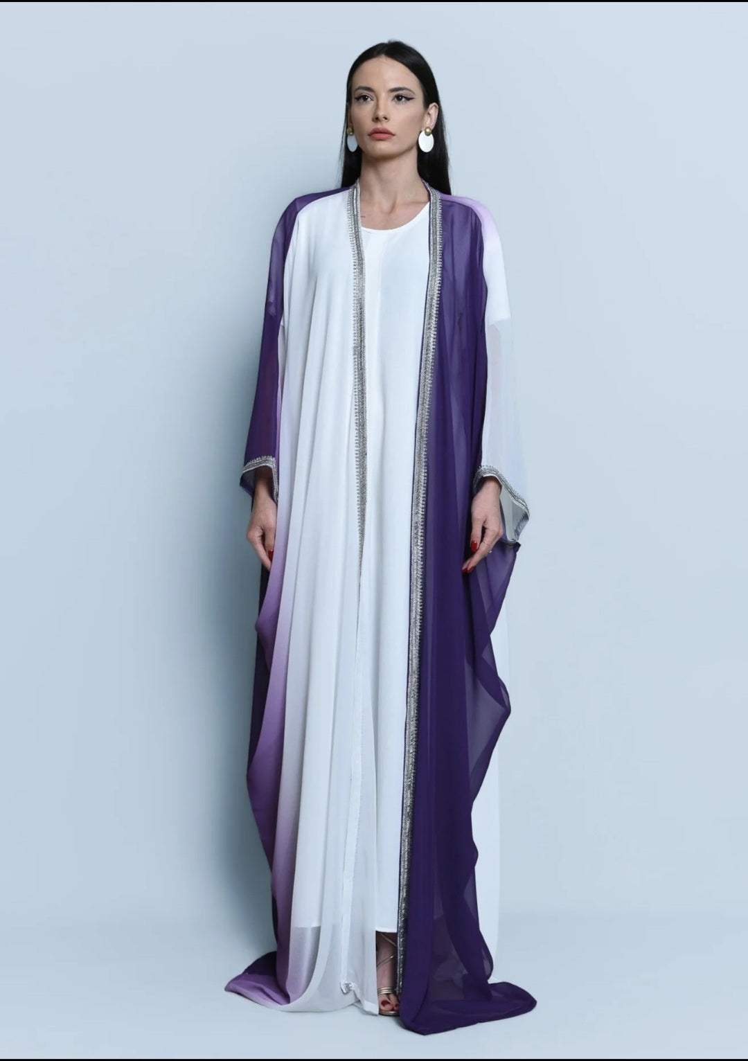 Georgette Crepe Abaya Purple Ombre