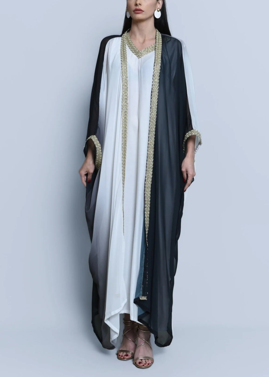 Georgette Crepe Abaya Black Ombre
