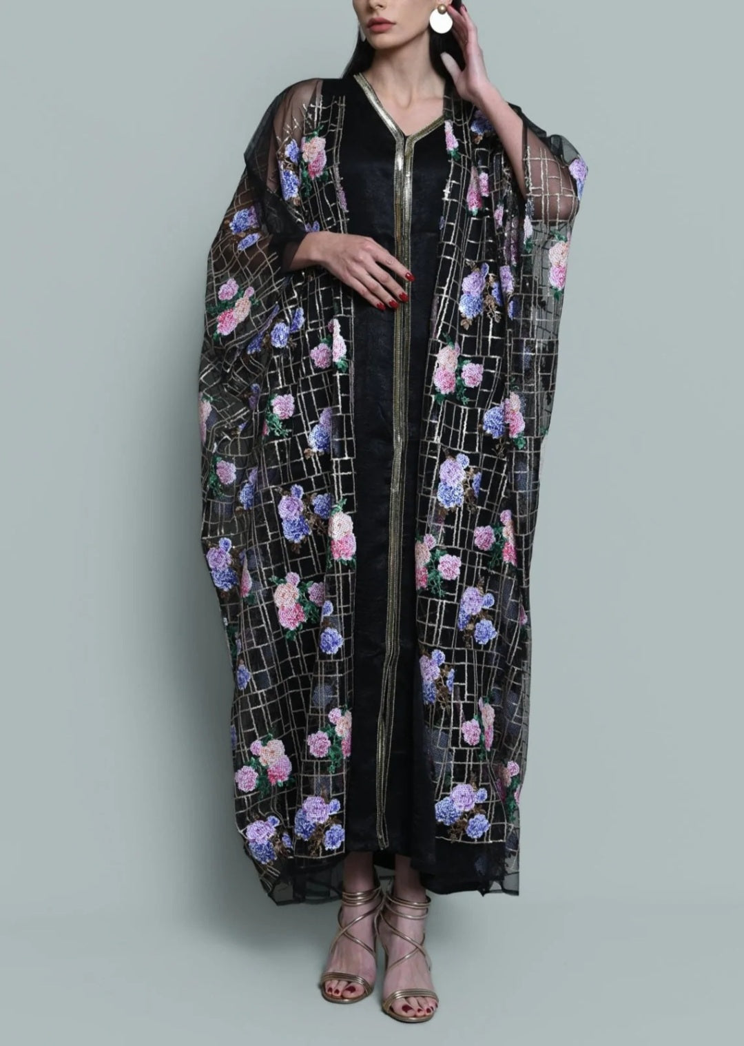 Tulle Sequence Embroidered Abaya