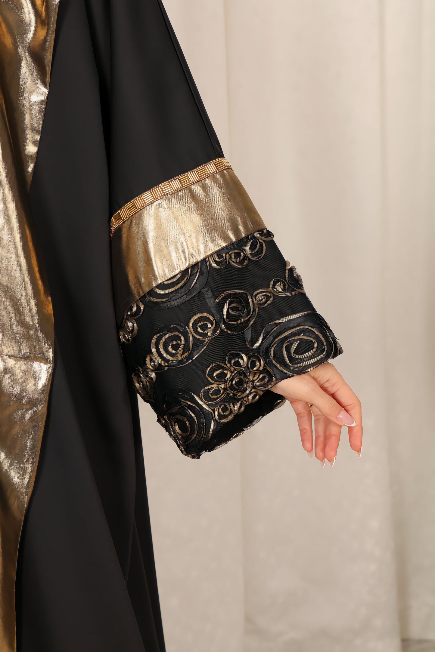 Black Crepe Satin Abaya