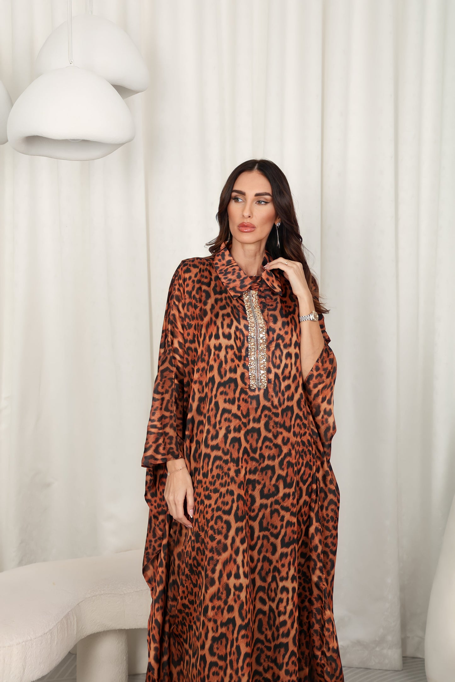 Tiger Crepe Kaftan