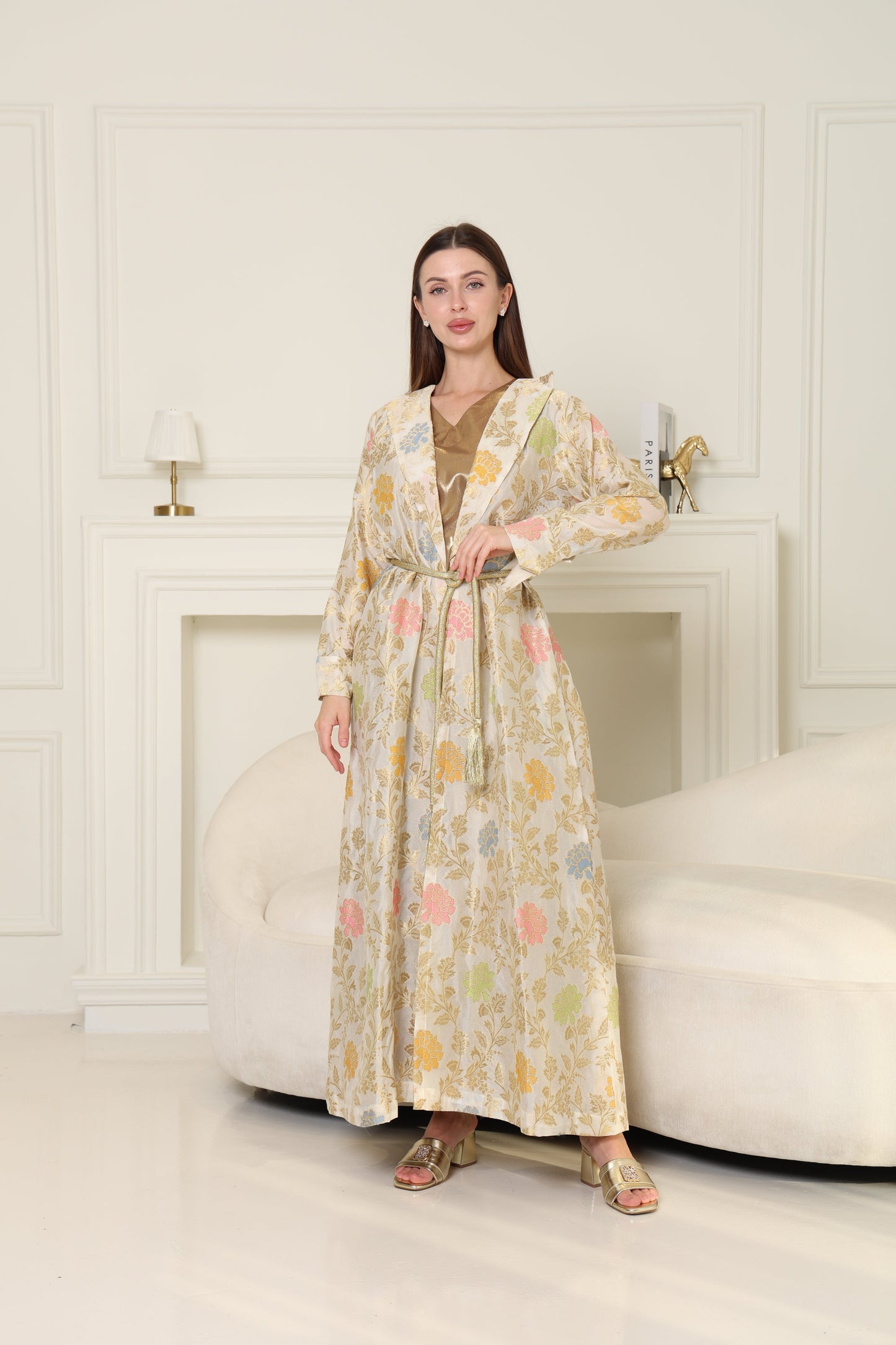 Multi Color Brokar Kaftan