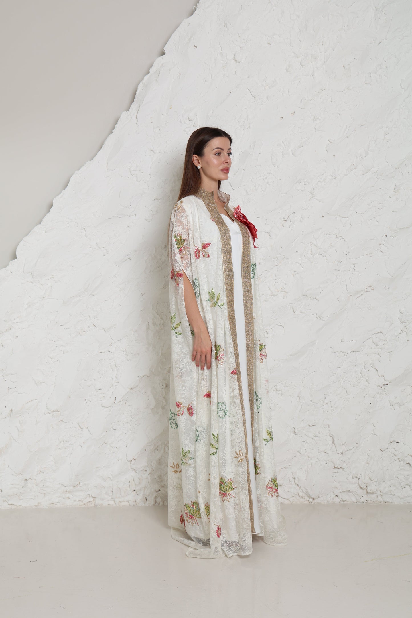Off-White Tulle Evening Kaftan Set