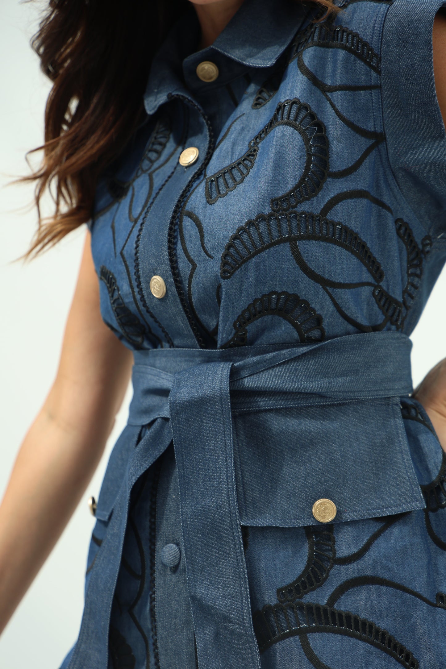 Blue jeans vest set