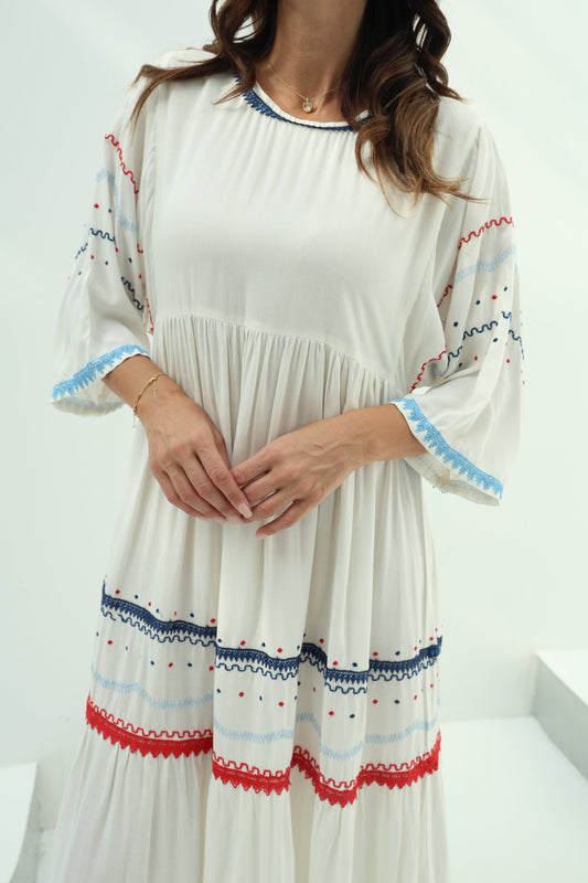 Off White Cotton Casual Wear