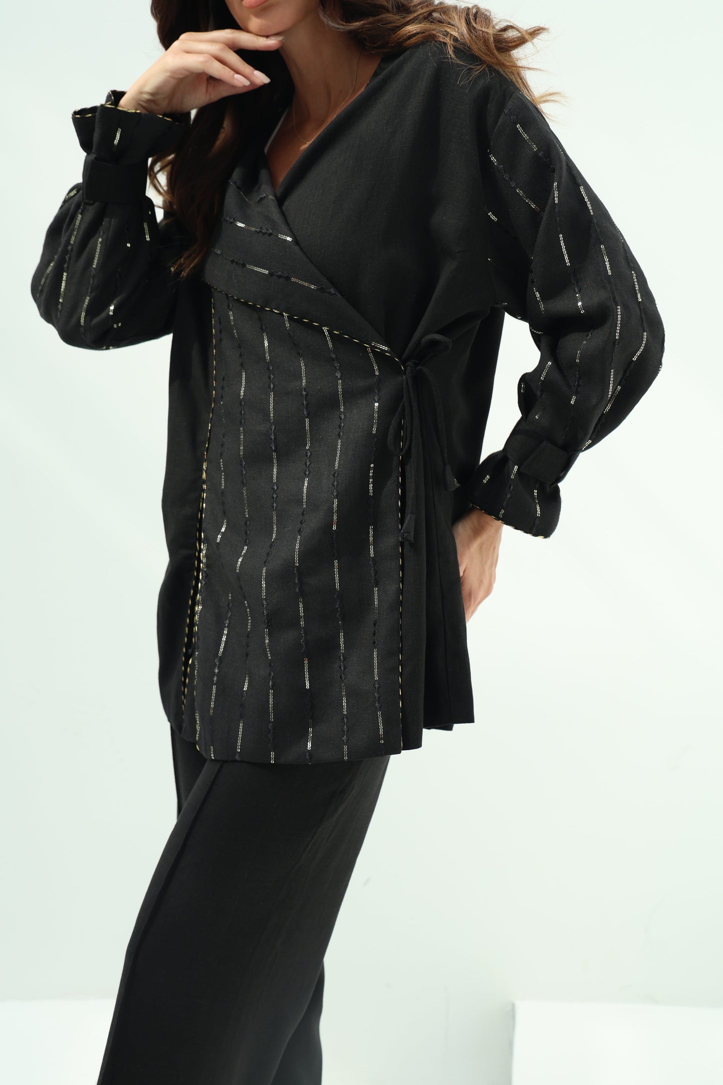 Black Linen Casual Wear