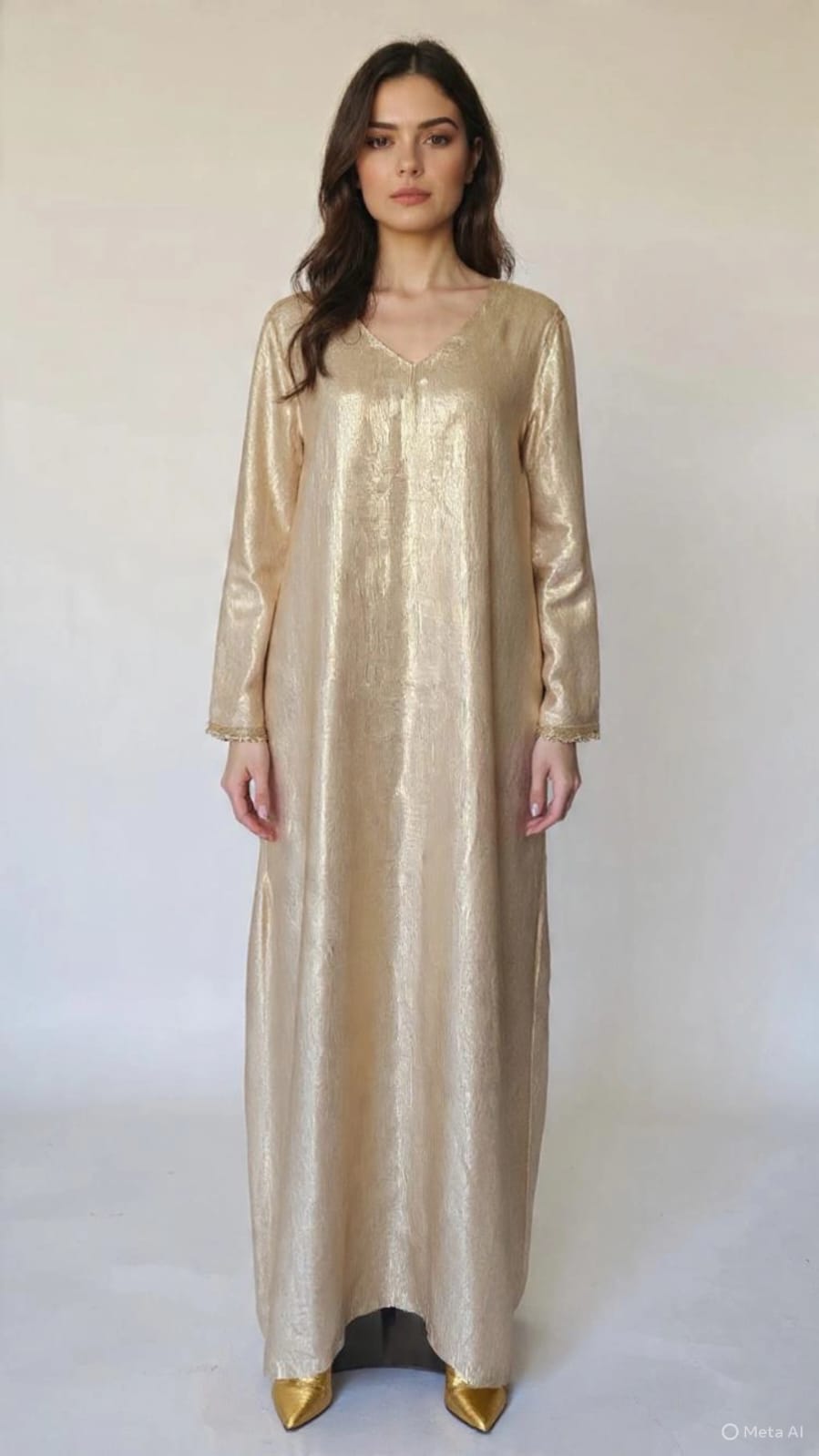 Gold Long Sleeve Inner Dress (Under Abaya / Kaftan)