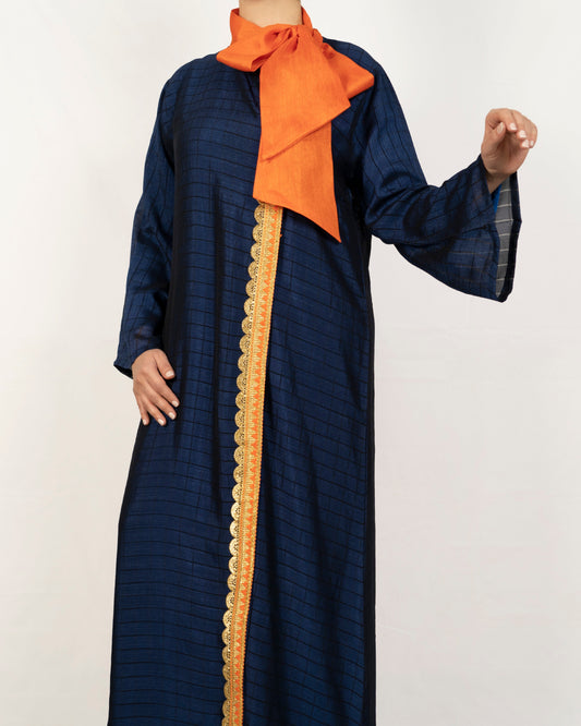 Silk Dark Blue Caftan