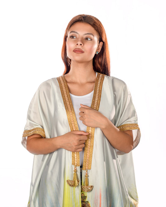 Silk Satin Multicolor Bisht