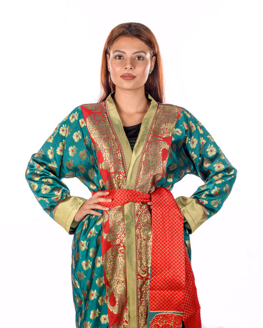 Green Organza Kaftan