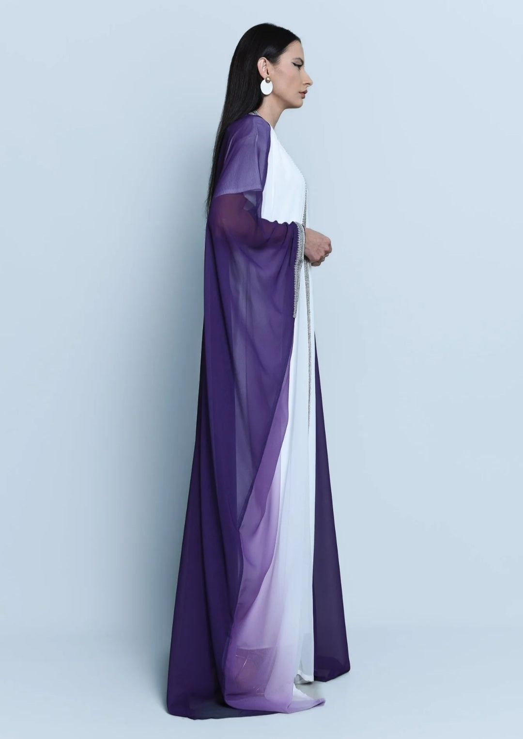 Georgette Crepe Abaya  Purple Ombre