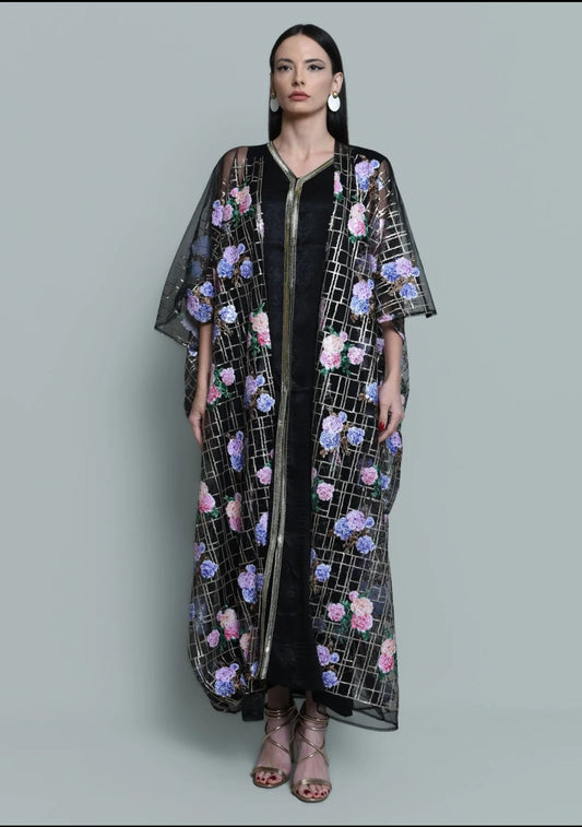 Tulle Sequence Embroidered Abaya