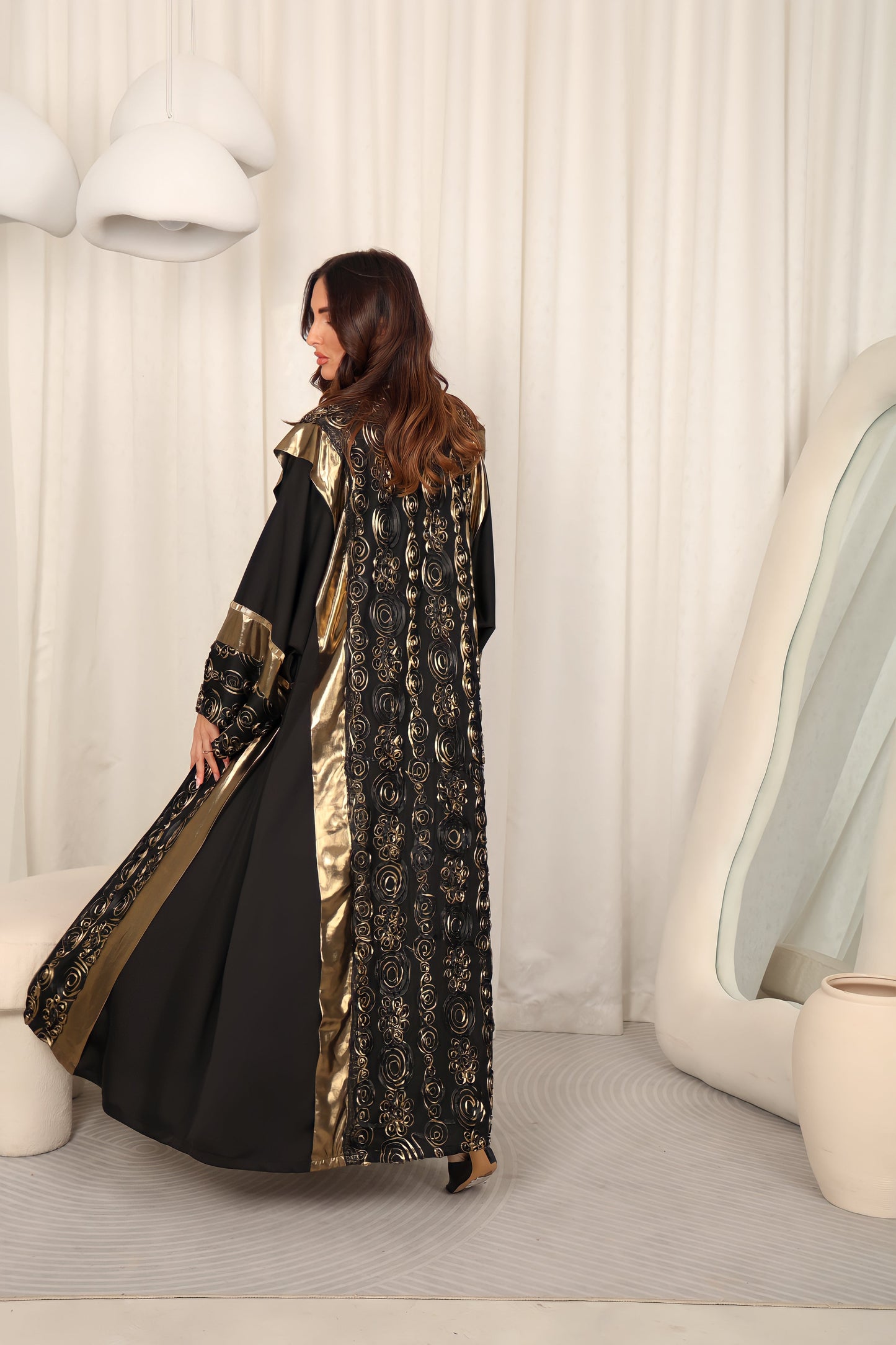 Black Kaftan With Embroidery