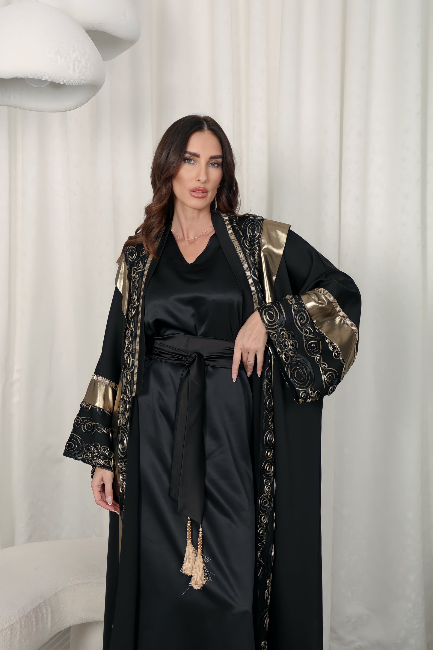 Black Kaftan With Embroidery
