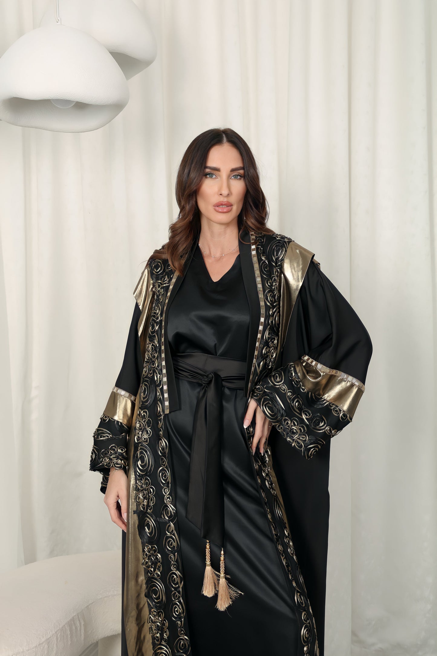 Black Kaftan With Embroidery