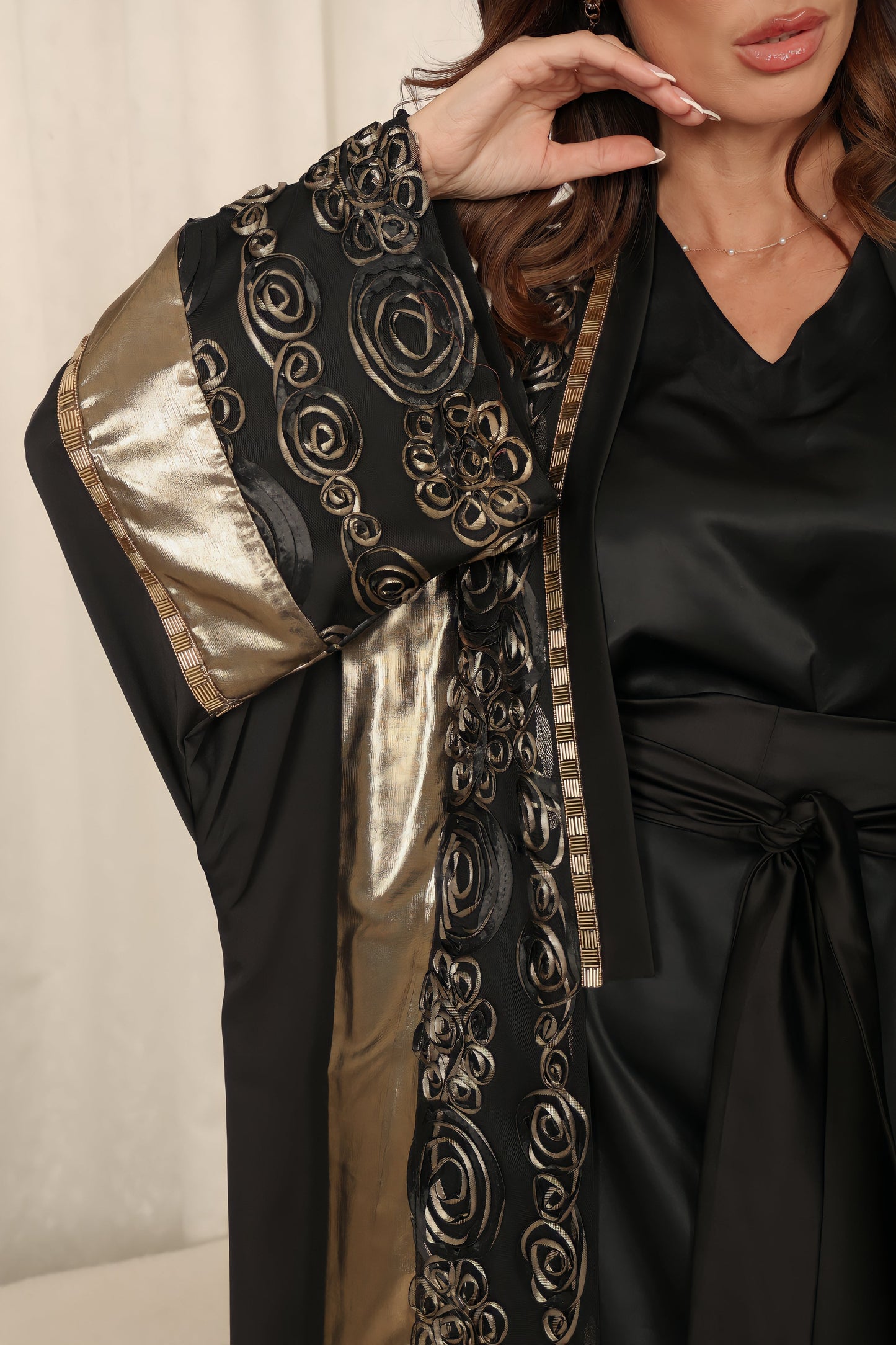 Black Kaftan With Embroidery