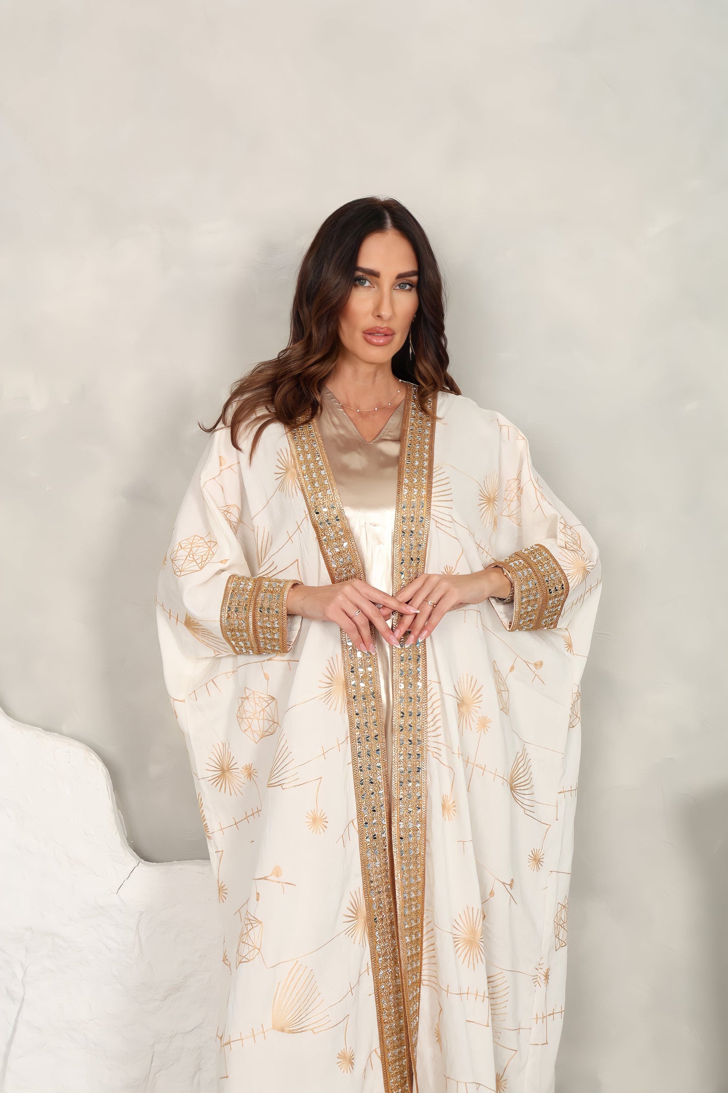 Chiffon Pink Abaya – Metalic With And Sequence Embroidery Design
