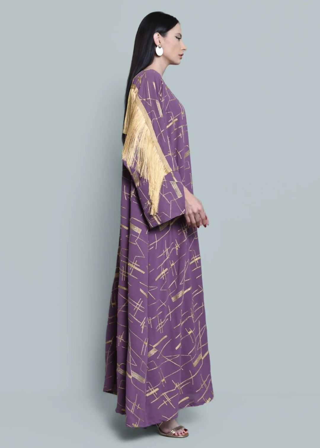 Purple Linen Abaya