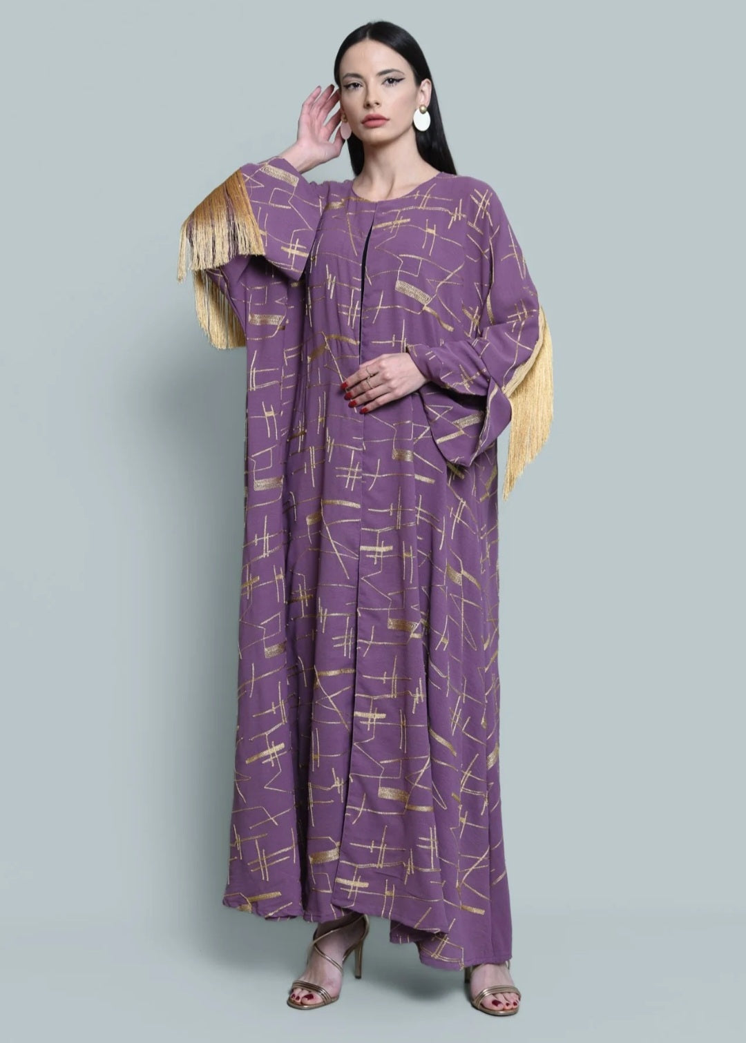 Purple Linen Abaya