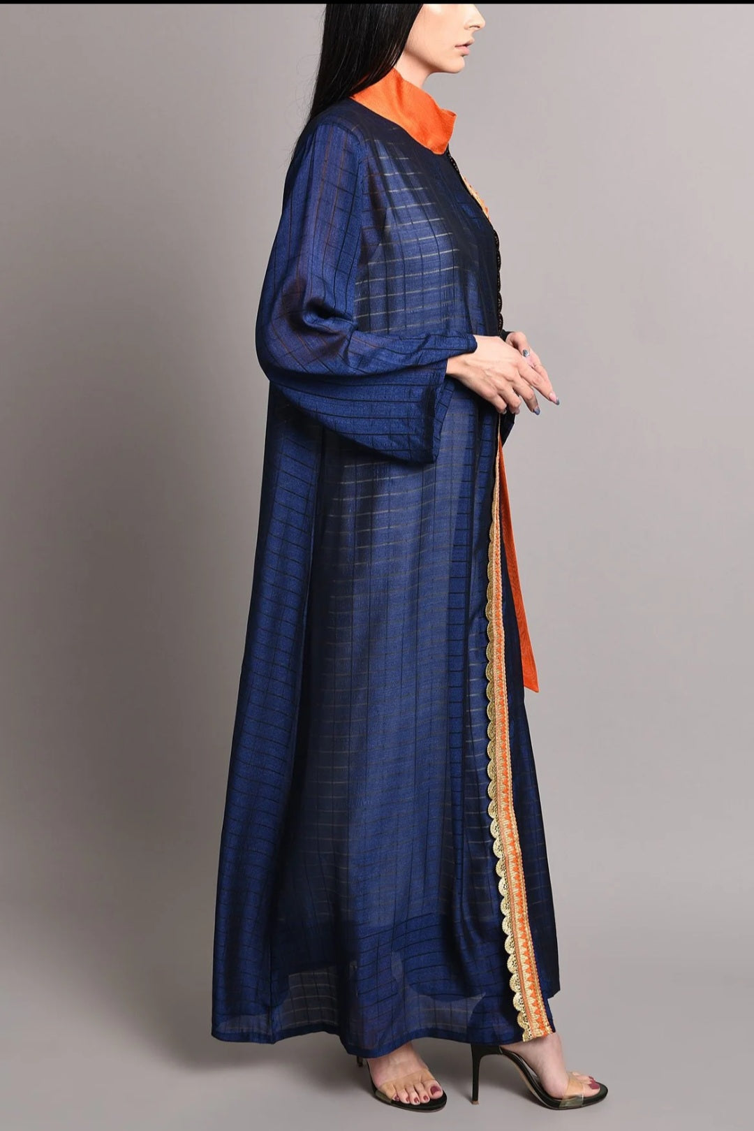 Navy Silk Kaftan