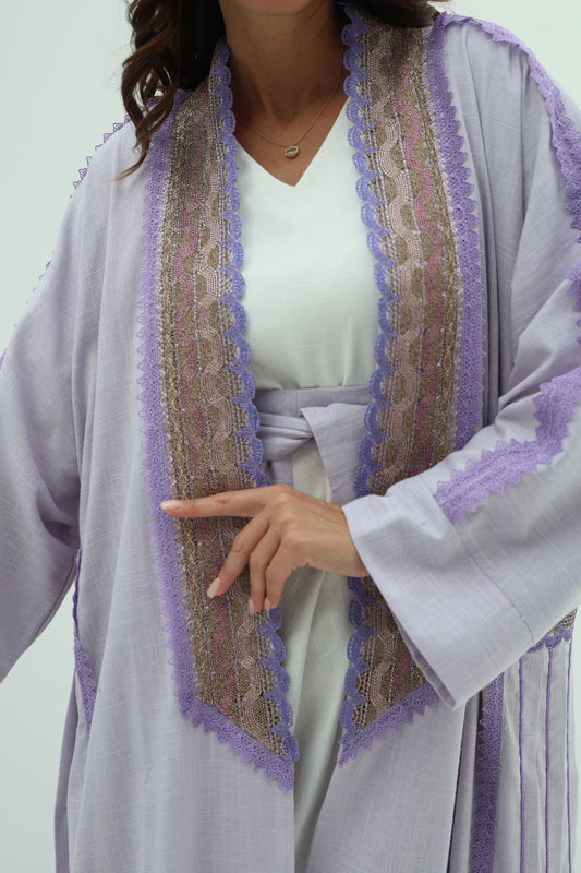 Linen  abaya – lilac
