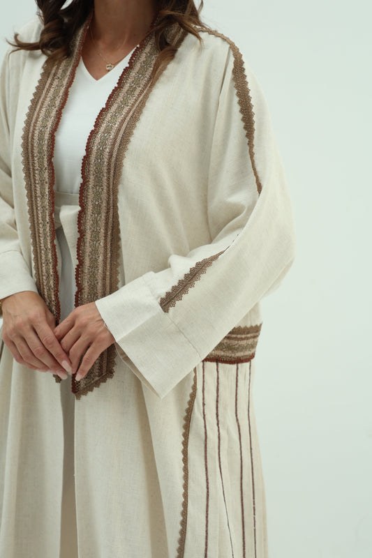 Linen  abaya – biege