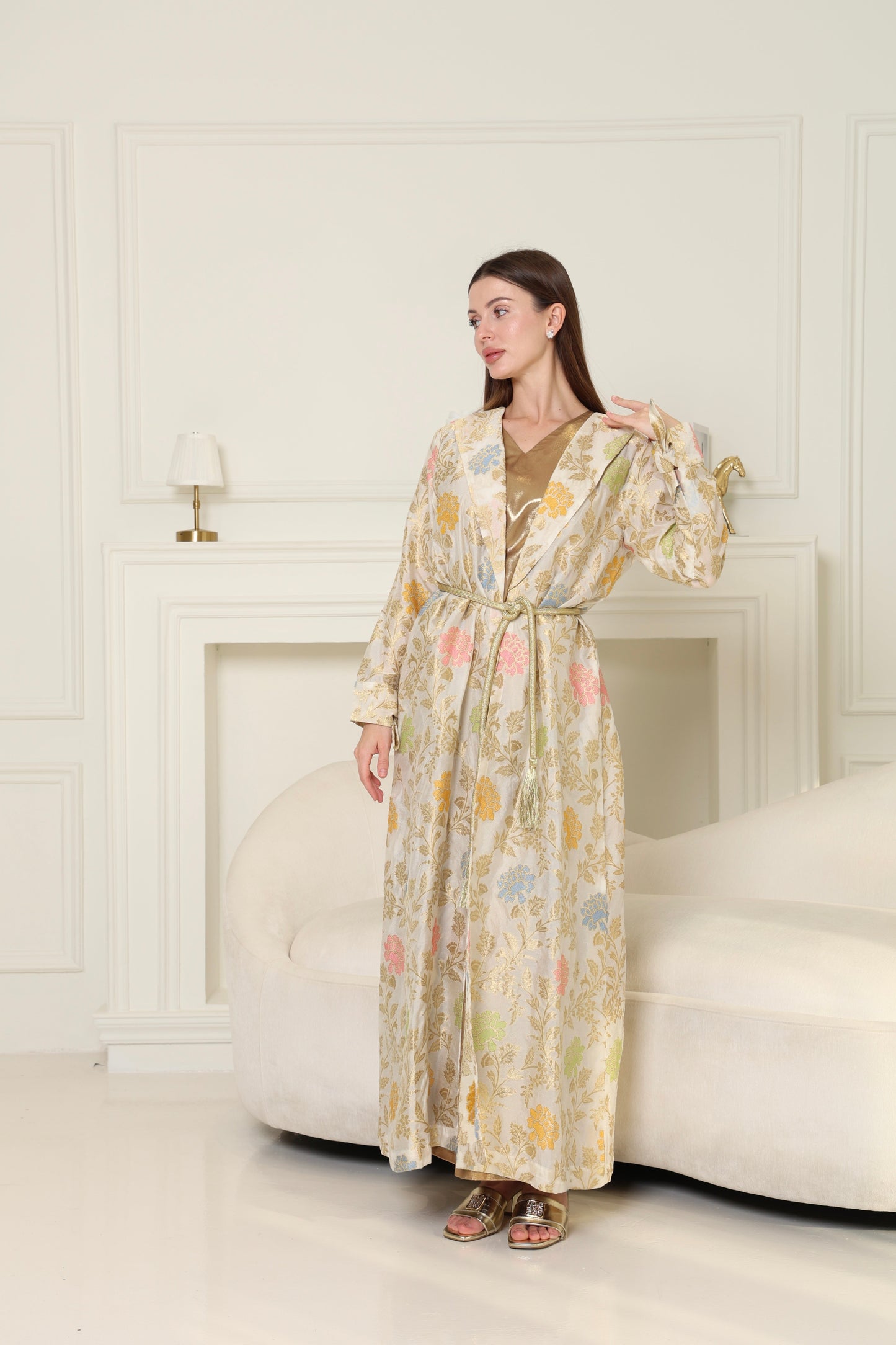 Multi Color Brokar Kaftan