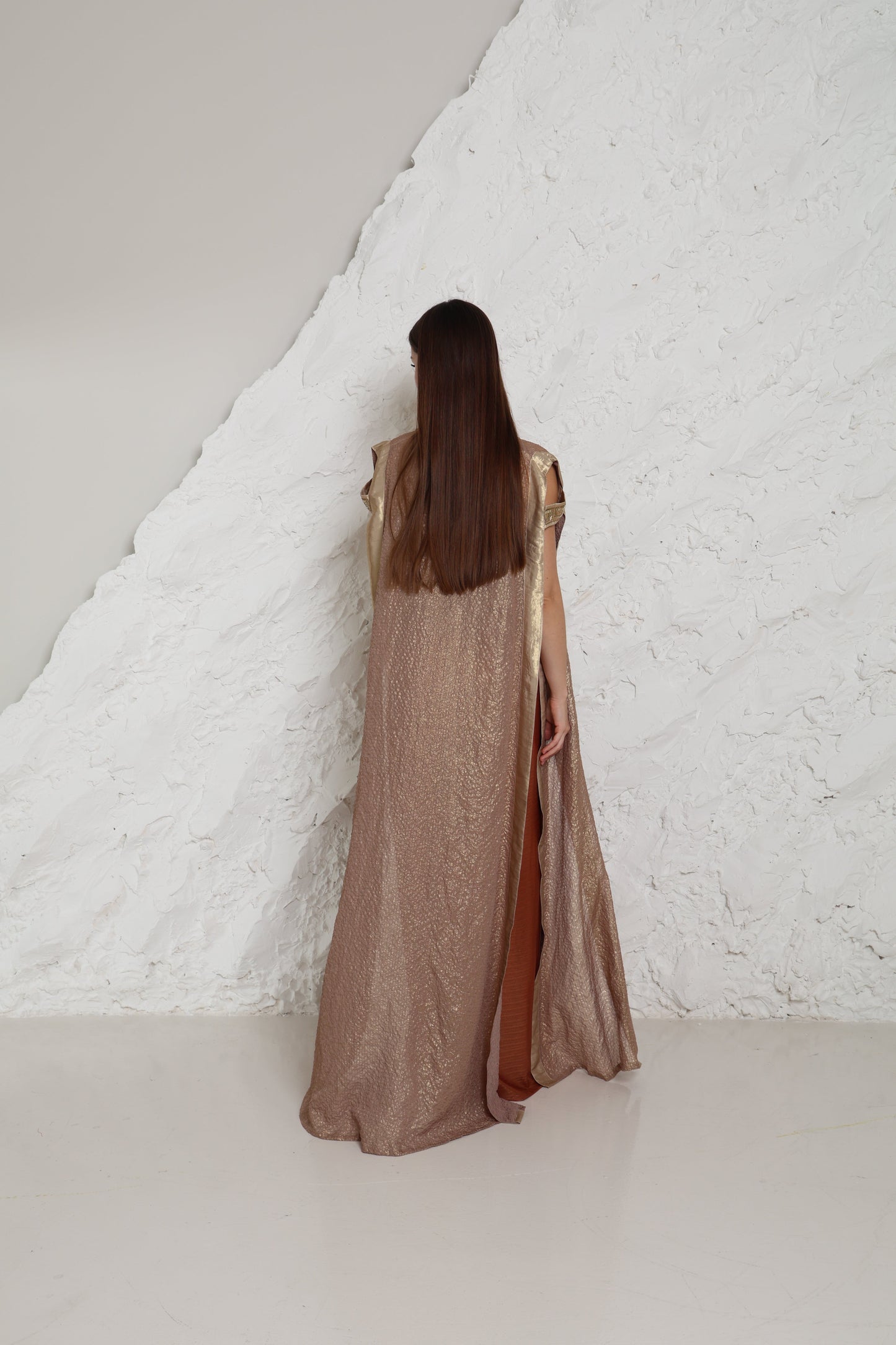 Gold Metalic Georgette Kaftan