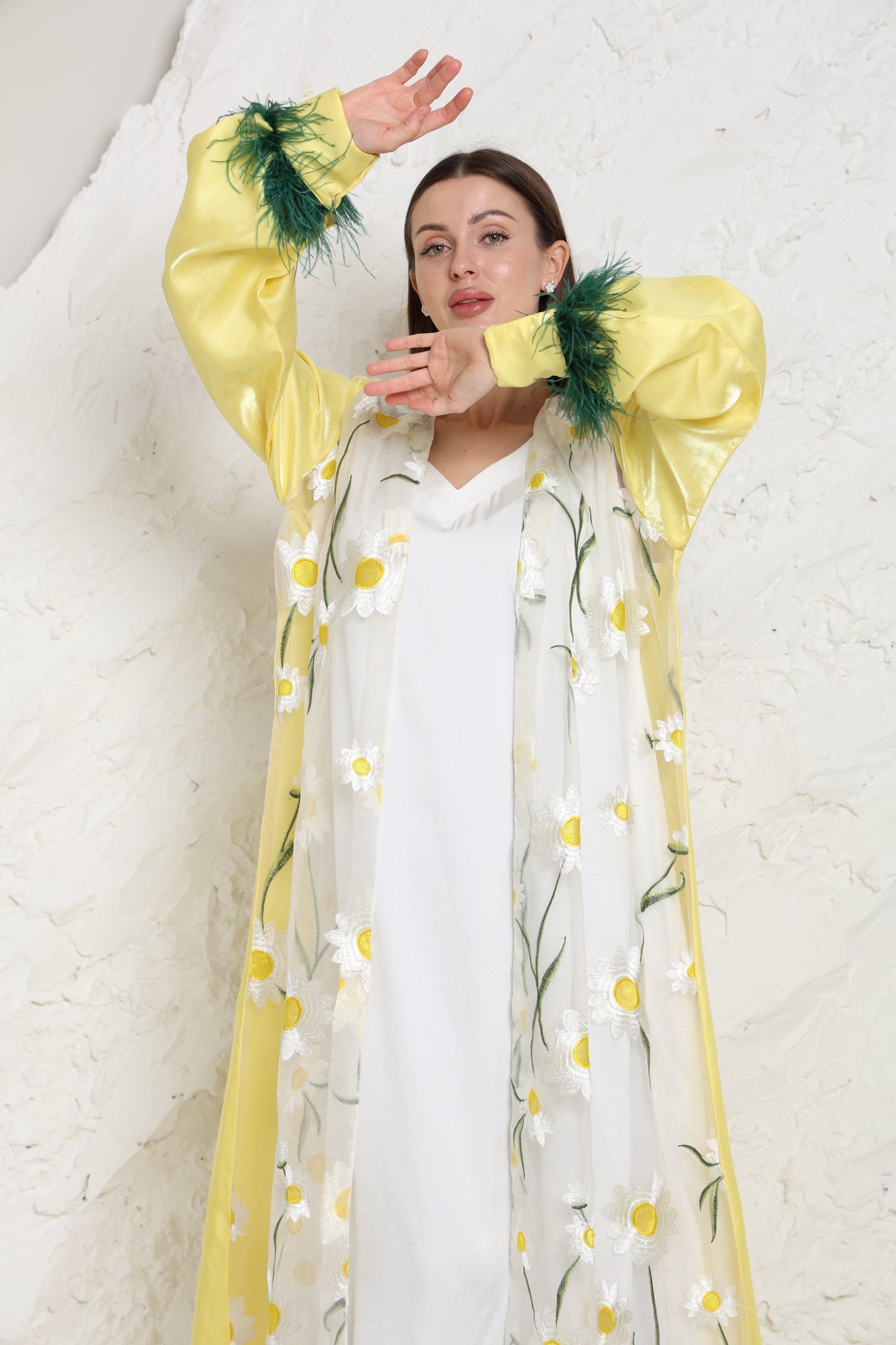 Yellow Organza Kaftan