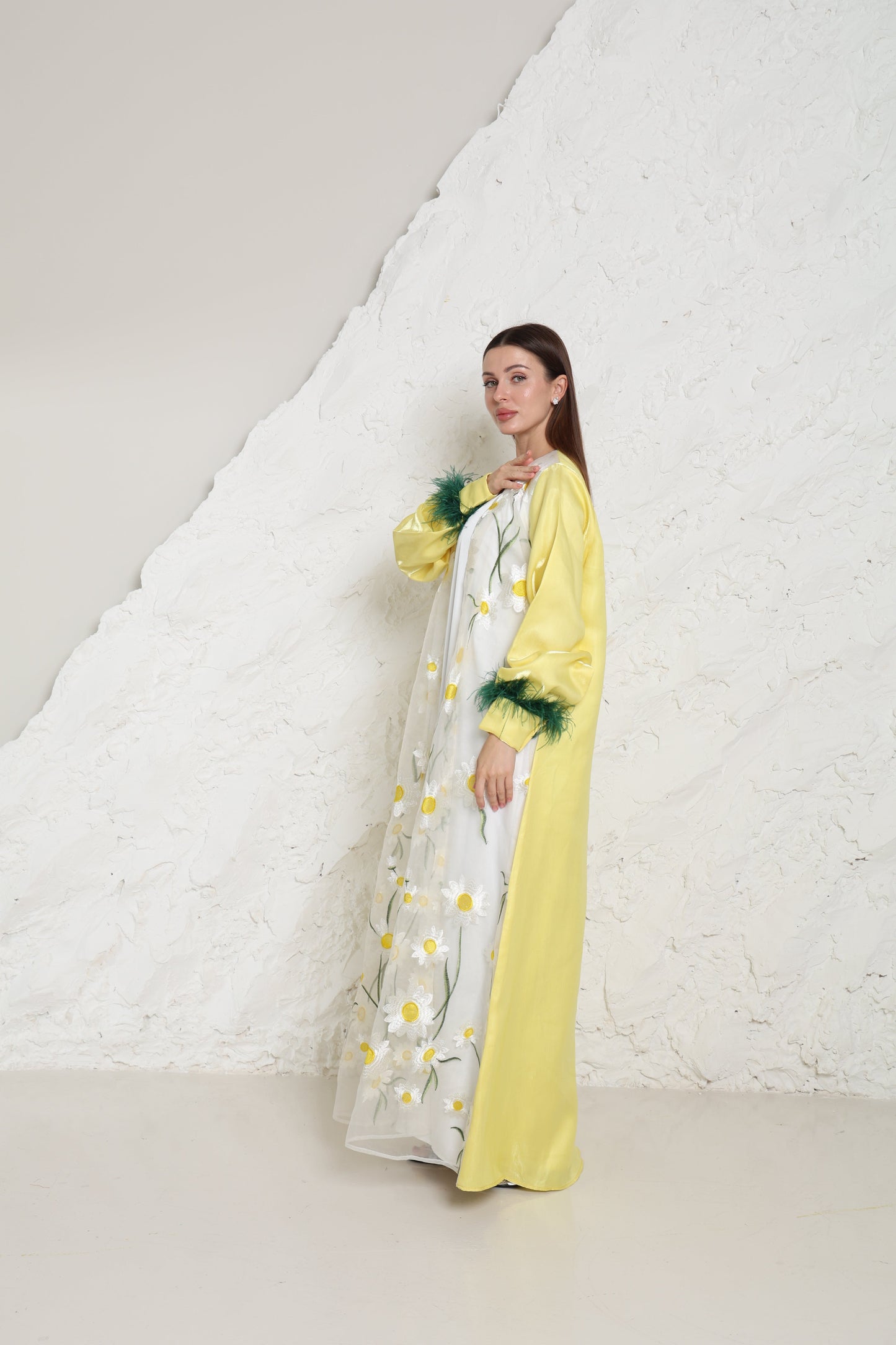 Yellow Organza Kaftan