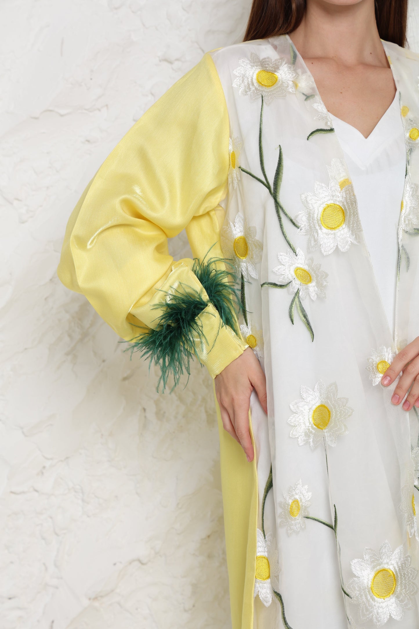 Yellow Organza Kaftan