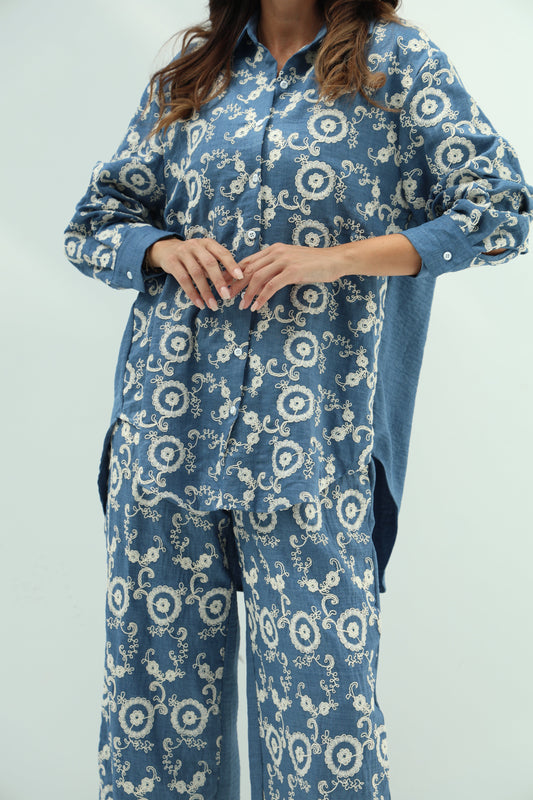 Navy Cotton Casual Wear