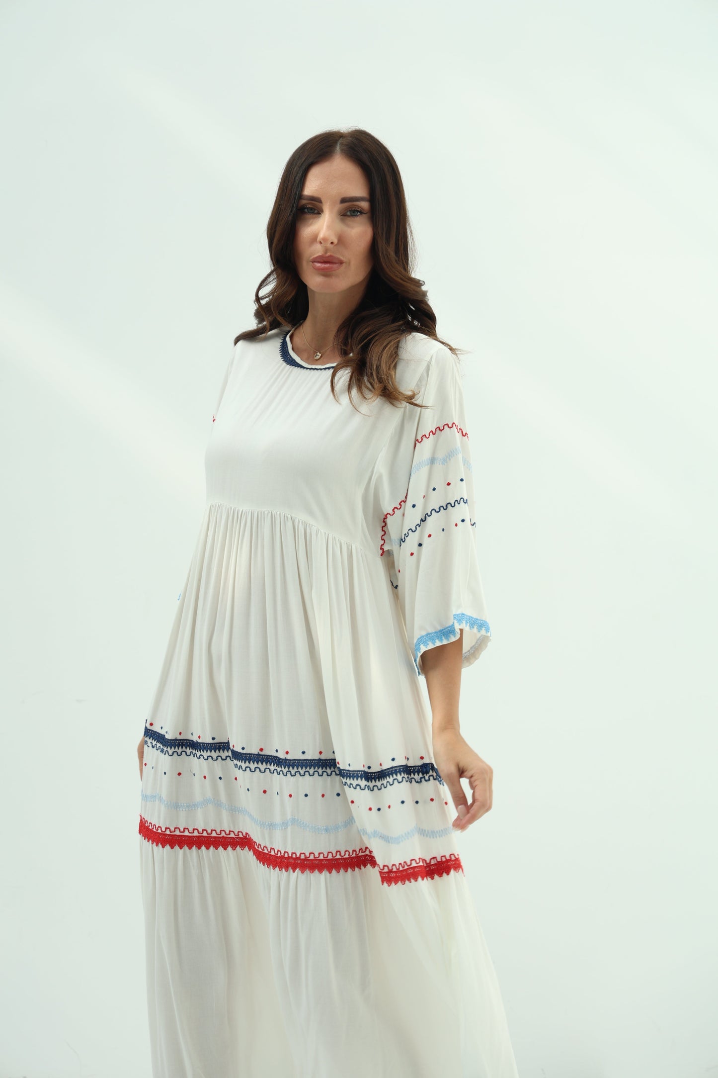 Off White Cotton Casual Wear