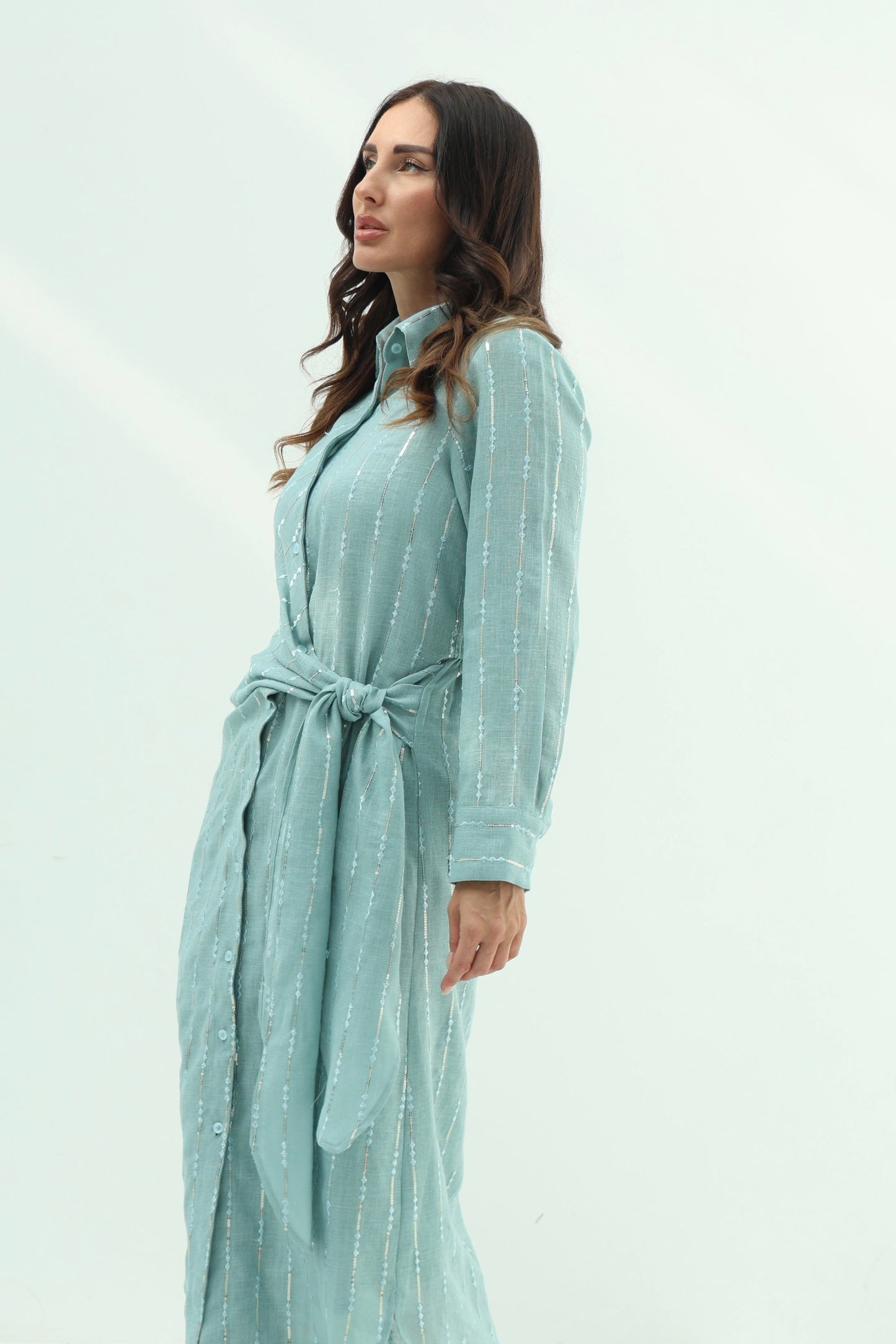 Tiffany Belted Linen Casual Wear