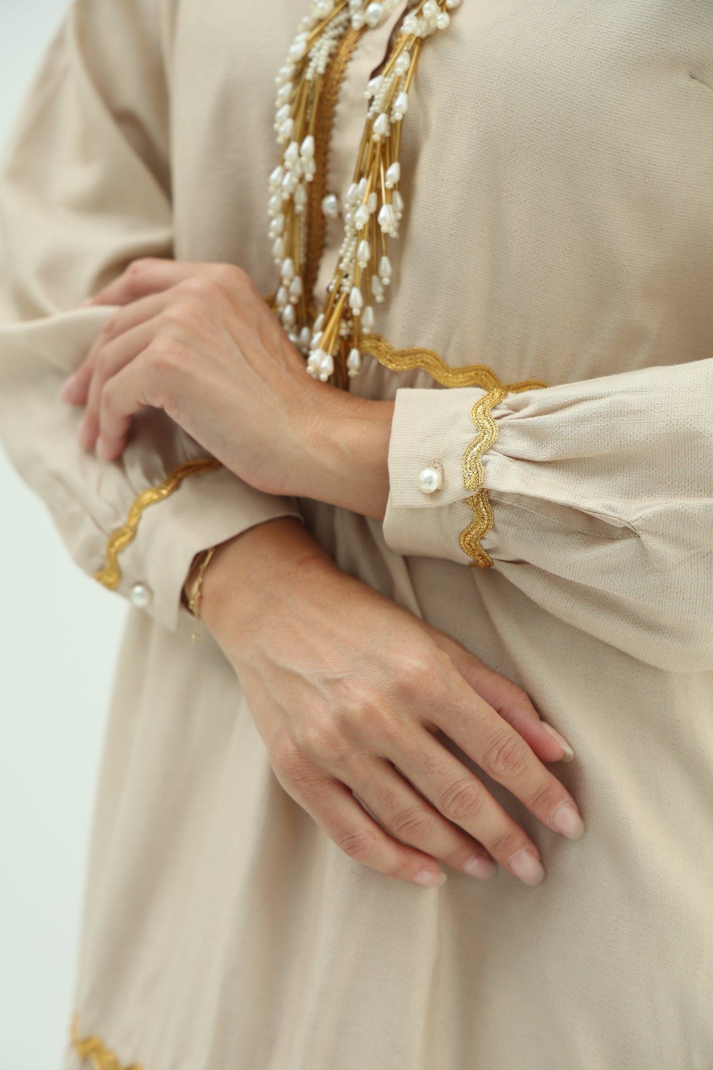 Beige Linen Casual Wear