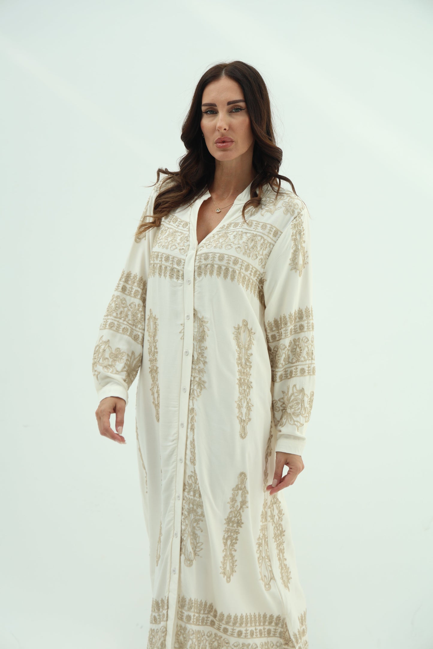 Off White Cotton Casual Wear